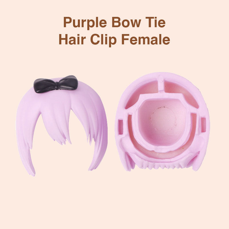 Purple Bow Tie Hair Clip Female Hair for Nendoroid Dolls