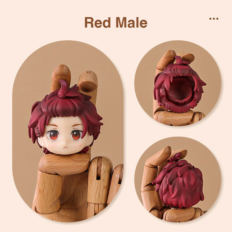 Pre-made Red Male Hair for Nendoroids